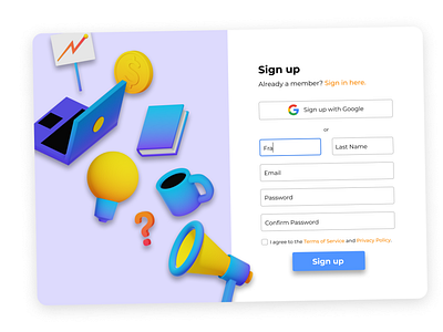 sign up page - 001 app business dailyui dailyuichallenge design login loginpage signinpage signup ui userinterface