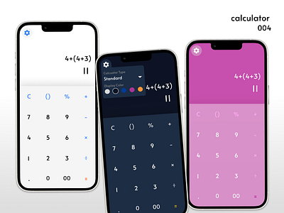 calculator - 004 app calculator dailyui dailyuichallenge darkmode design lightmode ui uidesigner uxdesigner vector visualdesign