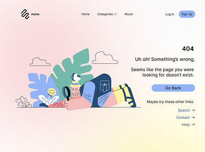munu - 404 error web design 404 app branding business dailyui dailyuichallenge design ecommerce error graphic design icon illustration logo typography ui ux uxdesigner uxui vector