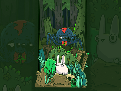 Jungle Scene bunny dd dnd forest hide jung monster predator rabbit scene seek spider