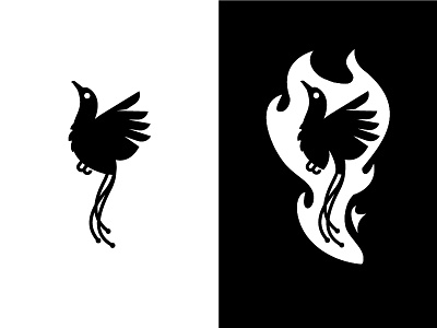 whats better? with or without the flames? bird fire firebird logo phoenix