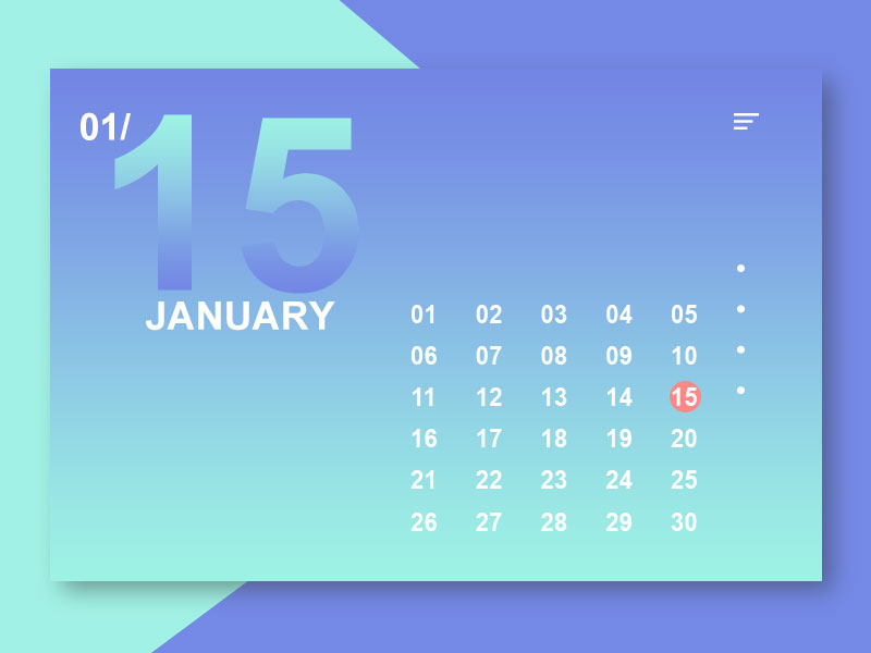 Calendar practice. by 薛困惑 on Dribbble