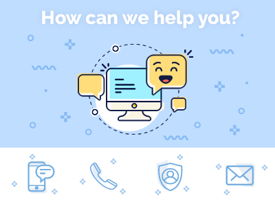 Header Support help illustration ui ux