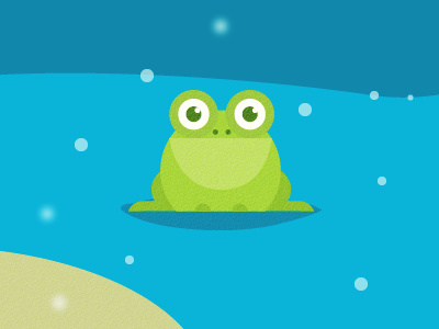 Frog background blue frog illustration ui