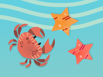 Crab & Starfish background crab game graphic illustration sea starfish ui