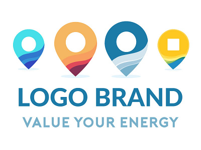 Pin Logo Proposal blue brand brand and identity design energy geolocation graphic illustration logo logos pin proposal