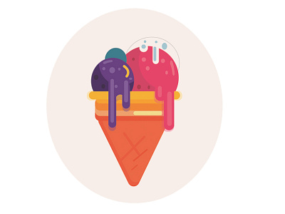 ice cream design flat illustration