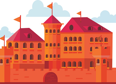 Castle 💚 design flat illustration vector