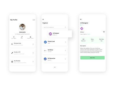 Jobs Listing App app ui design