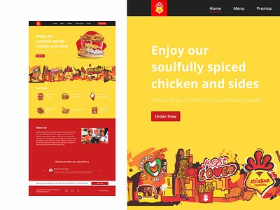 Landing Page Redesign colorful eatery ui design visual design