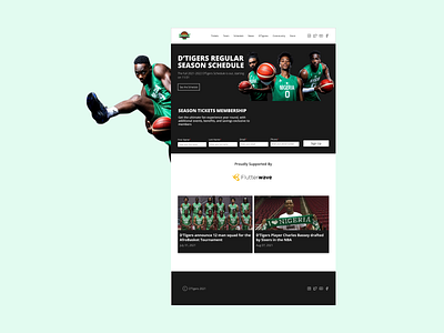 Nigerian Basketball Team Landing Page basketball ui design visual design