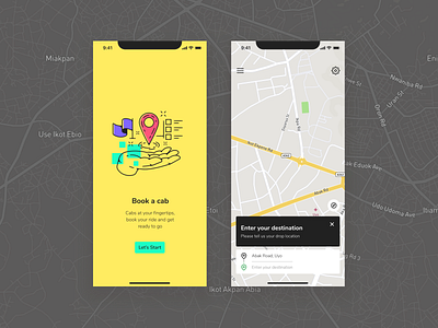 Cab Driving App UI mobile app ui design visual design