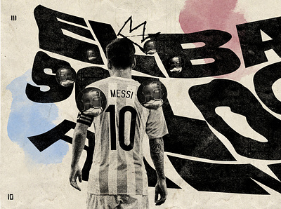 The ball always at number 10 animation artdirection football illustration lettering messi reel type typography