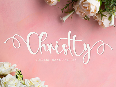 Christty cute design elegant fashion festive graphic invitation love lovely script stylish sweet wedding