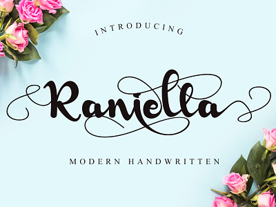 Raniella calligraphy cute design elegant fashion festive graphic handwritten invitation love script stylish sweet wedding
