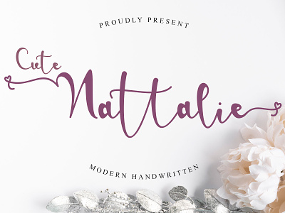 Cute Nattalie cute design elegant fashion festive graphic invitation love lovely script stylish sweet wedding
