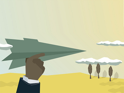 Paper Airplane business concepts illustration