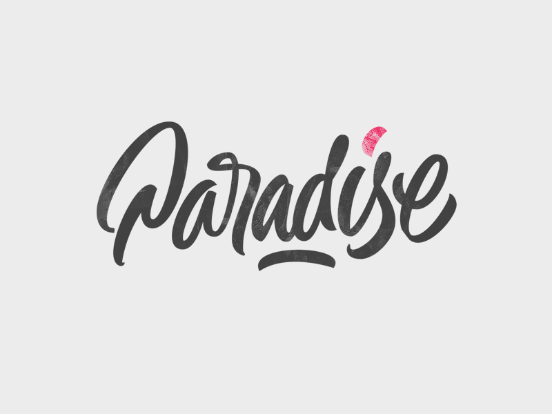 Paradise animation calligraphy font lettering logotype pencil process sketch type typography vector