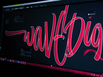 WaveDiggerz screen brushpen calligraphy lettering logotype screen sketch typography