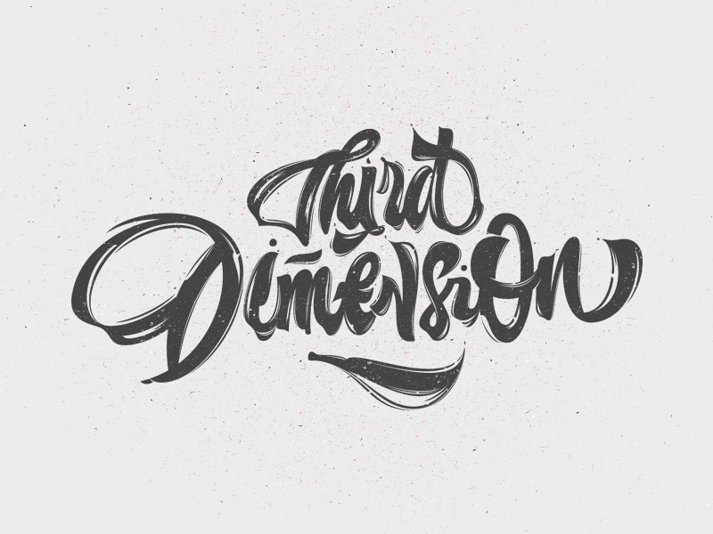 Third Dimension process brushpen calligraphy font lettering music screen sketch type typography