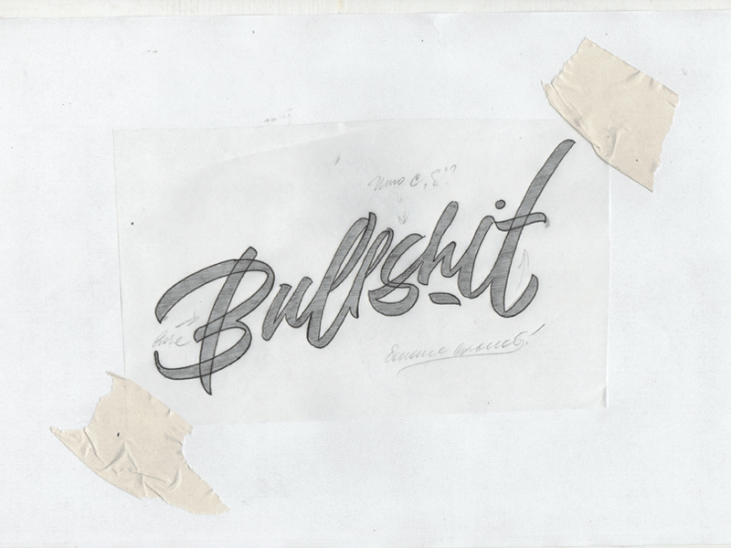 Bullshit ft Supa Bwe animation cover lettering music process sketch typography