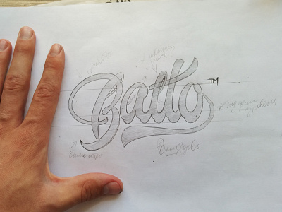 Balto sketch calligraphy lettering logotype sketch