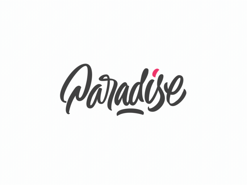 Paradise in motion animation calligraphy font lettering logo logotype type typography