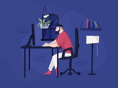 VK Fellowship design flat illustration programmer