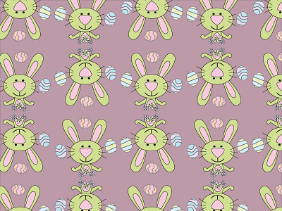 bunny pattern illustration typography vector