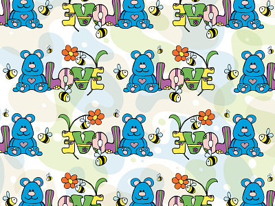 bear pattern illustration vector