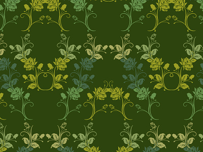 green pattern illustration typography