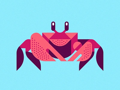 Up for Crabs animal aquatic art ben stafford crab crabby geometric geometric art ghost crab illustration marine life ocean sea life