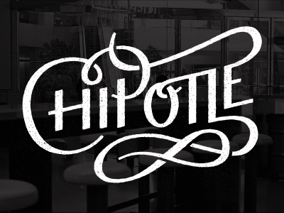 Chipotle chipotle custom hand lettering hand type ligatures script type