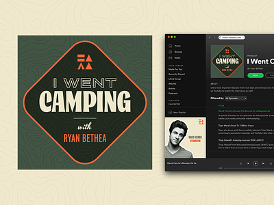I Went Camping With - Podcast Art ben stafford brand identity branding design geometric identity podcast podcast branding podcast design spotify