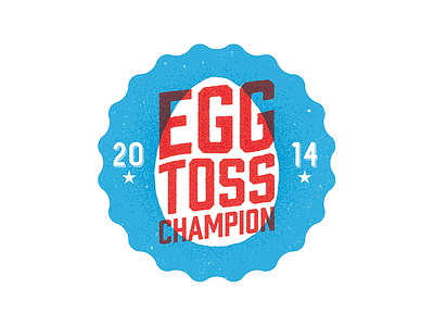 Clear Eyes, Soft Hands 2014 badge ben stafford champion egg egg toss familiy reunion july 4th retro usa