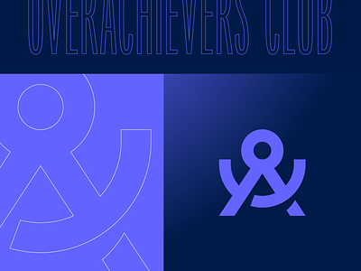 Overachievers Club - Logo ben stafford brand branding club design geometric iconic logo logomark mark overachiever overachievers club sextant shadow strong