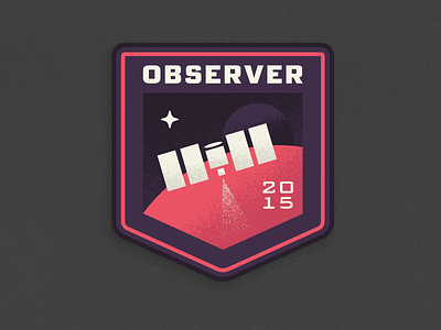 Pluto Expeditions - Observer expedition exploration fonts.com illustration mission patch nasa new horizons observer pluto satellite space texture