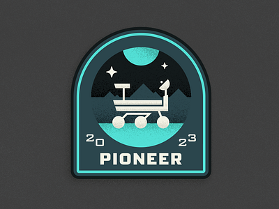 Pluto Expeditions - Pioneer expedition exploration fonts.com illustration mission patch nasa new horizons pioneer pluto rover space texture