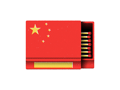 Censorship ben stafford book censorship china chinese flag communism editorial illustration halftone matchbox politics texture