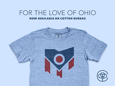 For the Love of Ohio ben stafford burgee cotton bureau flag logo ohio tshirt