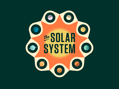 The Solar System ben stafford exploration illustration nasa new horizons planets pluto retro solar system space sun textbook cover