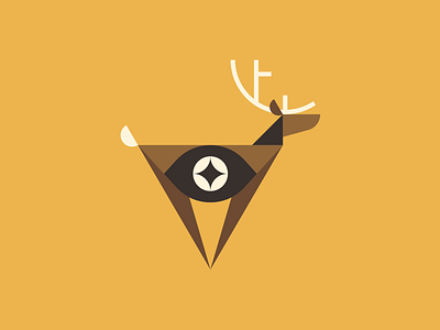 Oh Deer antler buck deer geometric illustration