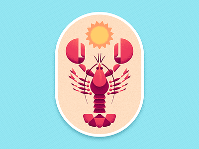SPF 0 beach crustacean geometric illustration lobster slap! stickers summer sun vacation vector texture