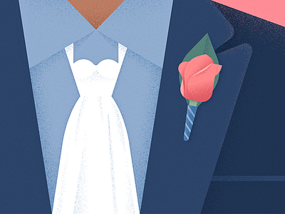 Bridal (Search) Party boutonniere cain editorial illustration illustration marriage missing rose suit tie wedding dress wife