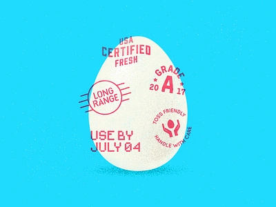 Handle With Care american egg egg toss fresh illustration independence day july 4th organic stamps type usa vector textures