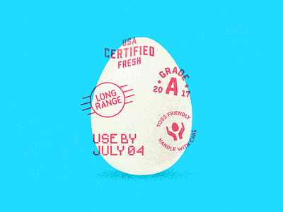 Handle With Care american egg egg toss fresh illustration independence day july 4th organic stamps type usa vector textures