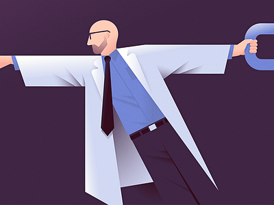 The Missing Link answers in genesis ben stafford chain editorial illustration lab coat link magazine reach scientist
