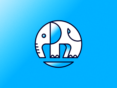 Tiny animal baby circle circular elephant illustration safari trunk