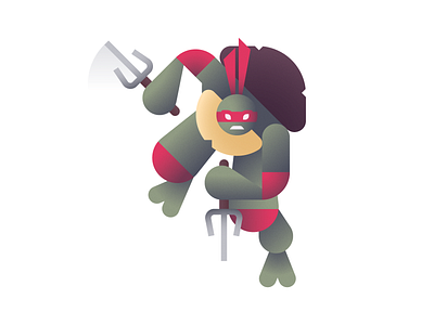 Cool But Rude ben stafford cowabunga geometric illustration raphael teenage mutant ninja turtles tmnt