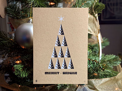 Merry + Bright art print ben stafford bright card christmas tree hey monkey limited edition merry merry christmas parchment screenprint star